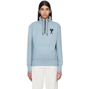 🌸Puma x AMI Light Blue Half-Zip Sweatshirt